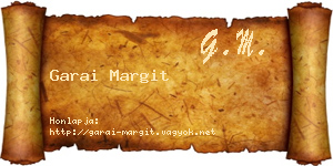 Garai Margit névjegykártya